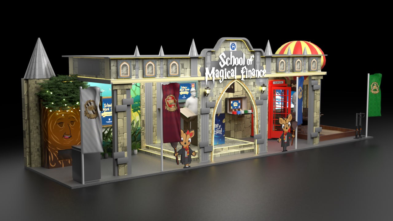 School of Magical Finance: Exhibition Booth 3D Visualisation
